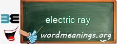 WordMeaning blackboard for electric ray